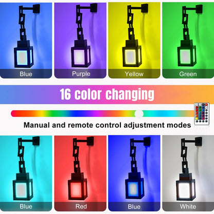 Pixelated Lantern Night Light, 16 Color LED Wall Night Light